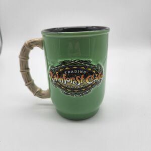 Rain Forest Café Coffee Cup Mug Trading Co. Bamboo-Look Handle Raised 3D Logo